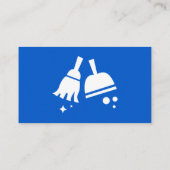 Carte De Visite Nettoyage de maison de femme de ménage blanc et bl (Dos)