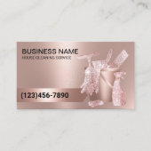 Carte De Visite Nettoyage de maison Entretien de Rose moderne Gold (Devant)