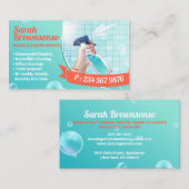 Carte De Visite Nettoyage de maison Green Blue Orange (Devant / Derrière)