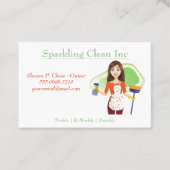 Carte De Visite Nettoyage de maison pour filles Sparkling Clean Se (Devant)