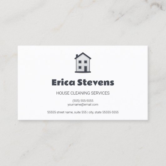 Carte De Visite Nettoyage de Maison Simple (Devant)
