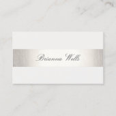 Carte De Visite Nettoyage de noms formels en argent simple (Devant)