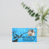 Carte De Visite Nettoyage de pression | Travailleur | Bulles de sa (Debout devant)
