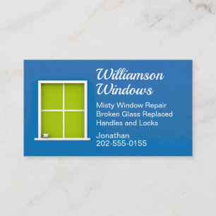 Carte De Visite Nettoyage de réparation de la fenêtre bleue