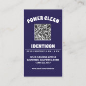 Carte De Visite Nettoyage de singe avec QR code (Dos)