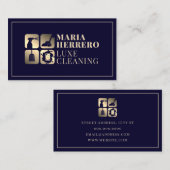 Carte De Visite Nettoyage de style luxe or  (Devant / Derrière)
