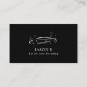Carte De Visite Nettoyage de voiture Black & Silver Luxury Auto Dé (Devant)