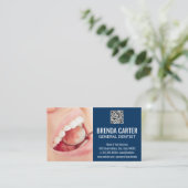 Carte De Visite Nettoyage des dents | Code QR Scan (Debout devant)