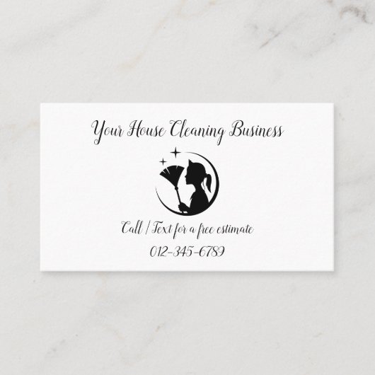 Carte De Visite Nettoyage des domestiques QR Code Sparkling Busine (Devant)