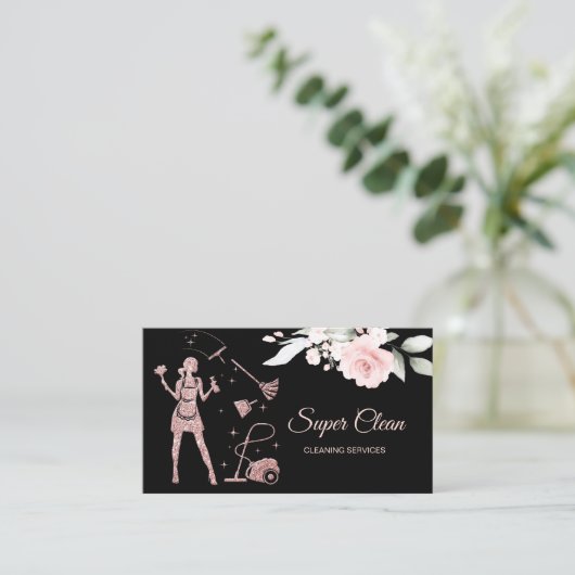 Carte De Visite Nettoyage des domestiques Service de nettoyage des (Debout devant)