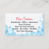 Carte De Visite Nettoyage des domestiques Service de nettoyage des (Dos)