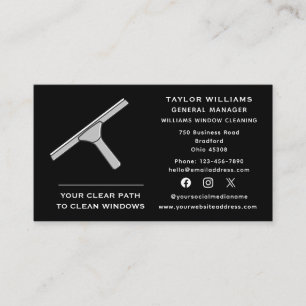 Carte De Visite Nettoyage des fenêtres des médias sociaux Nettoyag
