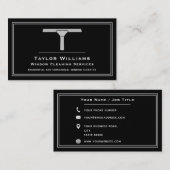 Carte De Visite Nettoyage des fenêtres en noir blanc Services Nett (Devant / Derrière)