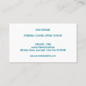 Carte De Visite Nettoyage des fournitures ménagères (Dos)