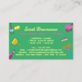 Carte De Visite Nettoyage des ménagères bleu vert rose (Dos)