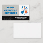 Carte De Visite Nettoyage domestique | Logo de la maison de chambr (Devant / Derrière)