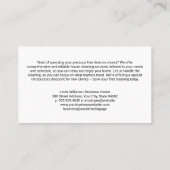 Carte De Visite Nettoyage du gardien de maison avec un sourire (Dos)