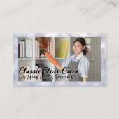 Carte De Visite Nettoyage du gardien de maison avec un sourire (Devant)