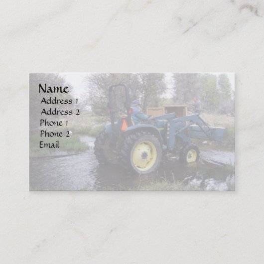 Carte De Visite Nettoyage du ruisseau Tractor (Devant)