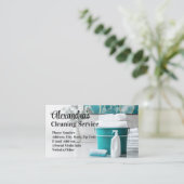 Carte De Visite Nettoyage Elégant Turquoise Service Entretien (Debout devant)