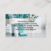 Carte De Visite Nettoyage Elégant Turquoise Service Entretien (Dos)