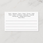 Carte De Visite Nettoyage et lavage sous pression personnalisables (Dos)