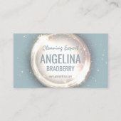 Carte De Visite Nettoyage Expert Service Parties scintillant Cercl (Devant)