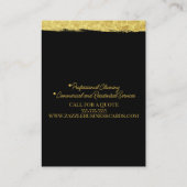 Carte De Visite Nettoyage Faux Or Logo Script Floral (Dos)