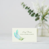 Carte De Visite Nettoyage Feather House (Debout devant)