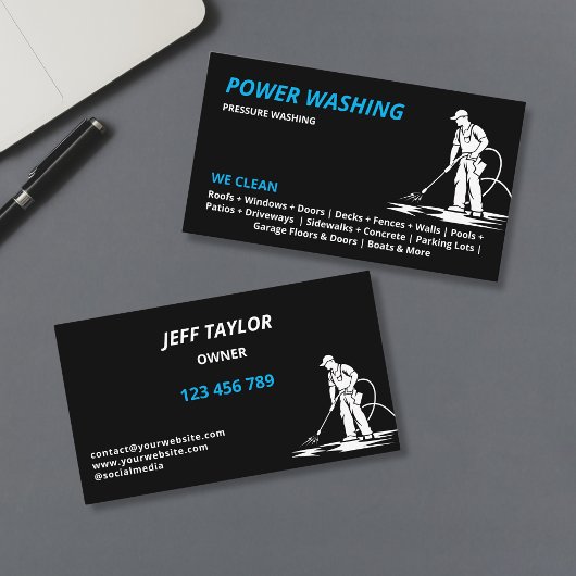 Carte De Visite Nettoyage haute pression sous pression professionn