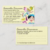 Carte De Visite Nettoyage Jaune Janitorial Entretien ménager (Devant / Derrière)