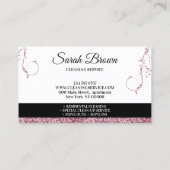 Carte De Visite Nettoyage Maid Janitorial services rose pétillant (Dos)