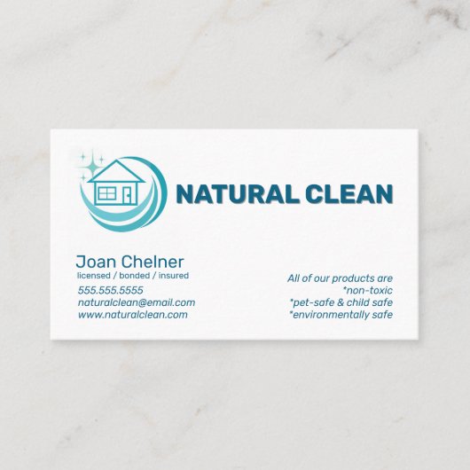 Carte De Visite Nettoyage ménager Janitorial (Devant)