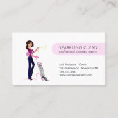 Carte De Visite Nettoyage mignon Maid Vacuum House Service propre (Devant)