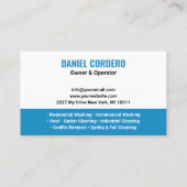 Carte De Visite Nettoyage moderne de lave-linge bleu (Dos)