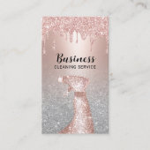 Carte De Visite Nettoyage moderne et service domestique Rose Gold  (Devant)