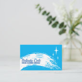 Carte De Visite Nettoyage moderne Gras Bleu (Debout devant)