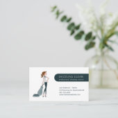 Carte De Visite Nettoyage moderne Maid House Service propre (Debout devant)