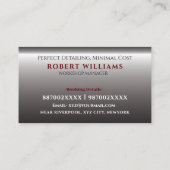 Carte De Visite Nettoyage, nettoyage et détails de l'argent mobile (Dos)