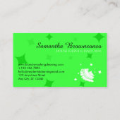 Carte De Visite Nettoyage Nettoyant Nettoyant De Boule Verte Neon (Dos)