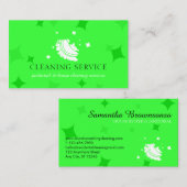 Carte De Visite Nettoyage Nettoyant Nettoyant De Boule Verte Neon (Devant / Derrière)