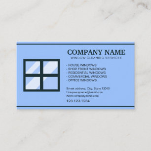 Carte De Visite Nettoyage personnalisé unique des fenêtres bleue
