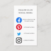 Carte De Visite nettoyage plus propre business médias sociaux (Dos)