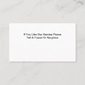 Carte De Visite Nettoyage professionnel (Dos)