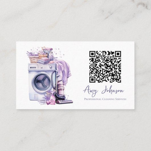 Carte De Visite Nettoyage professionnel aquarelle (Dos)