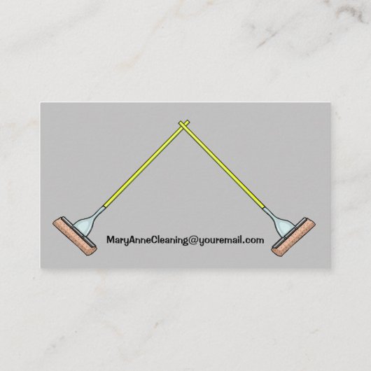 Carte De Visite Nettoyage professionnel Cool Mops Design (Dos)