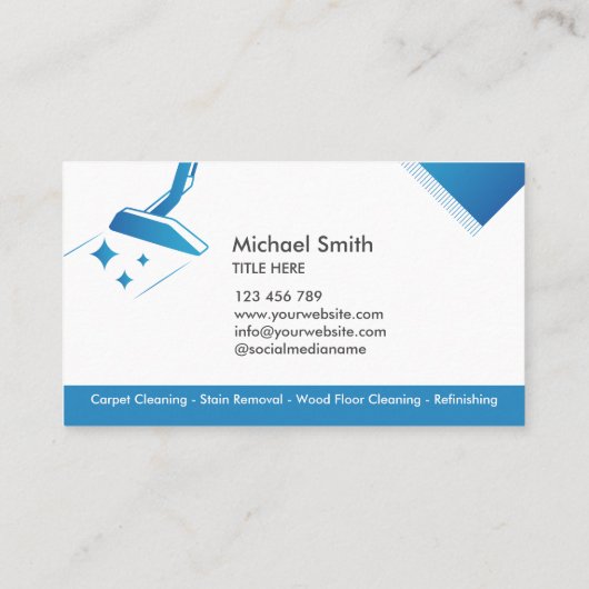 Carte De Visite Nettoyage professionnel des tapis et nettoyage des (Dos)