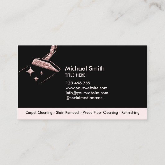 Carte De Visite Nettoyage professionnel des tapis et nettoyage des (Dos)