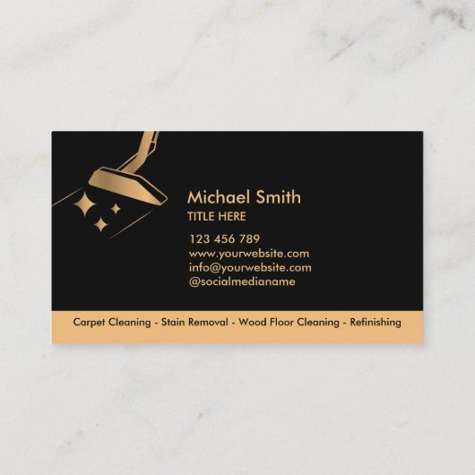 Carte De Visite Nettoyage professionnel des tapis et nettoyage des (Dos)