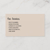 Carte De Visite Nettoyage professionnel du lavage de pression (Dos)